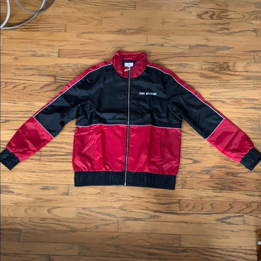 TRUE RELIGION: THE COLORBLOCK NYLON JACKET (L)